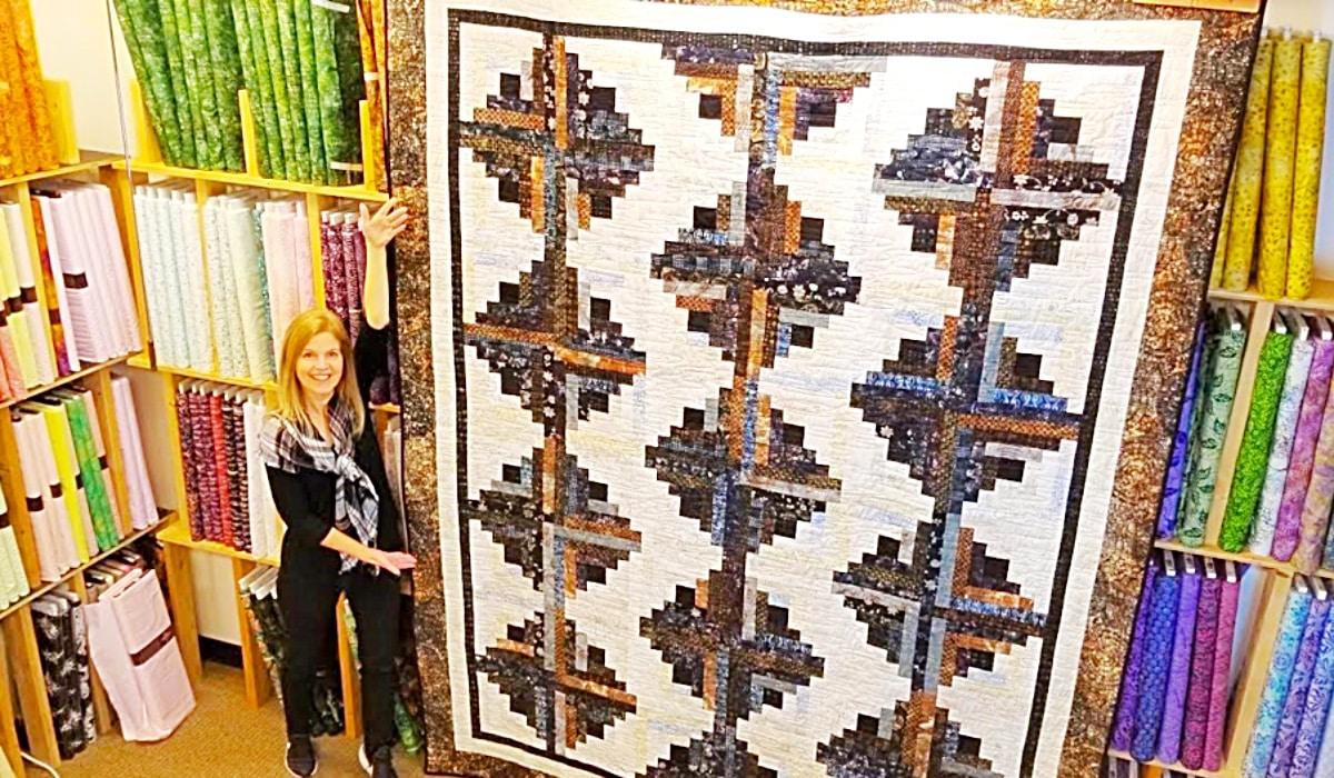 Jelly Roll Log Cabin Quilt With Free Pattern