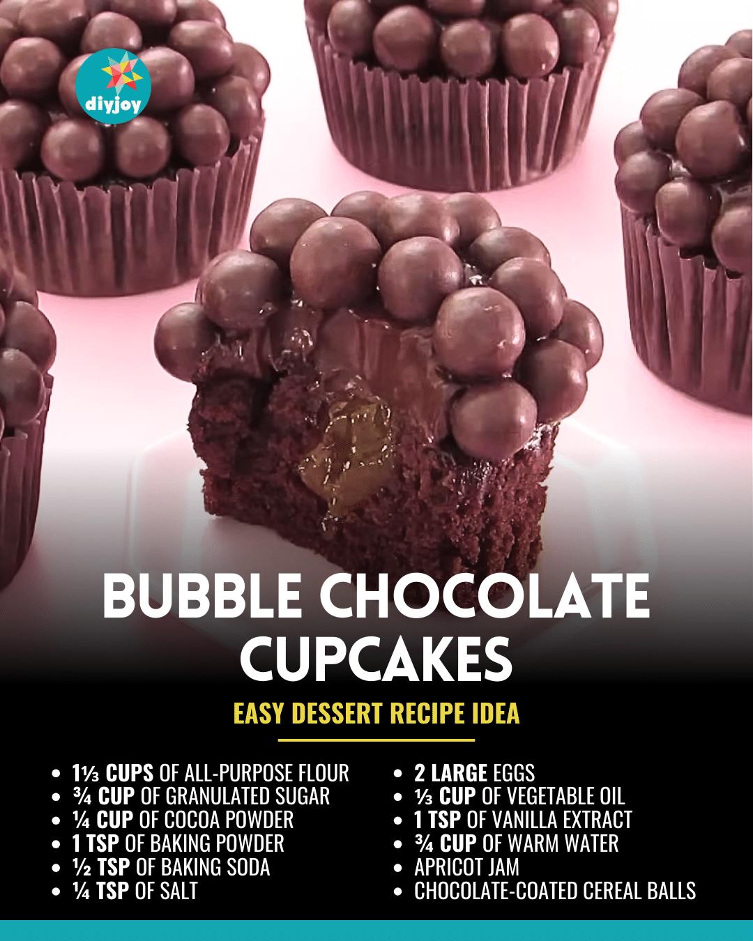 Easy Bubble Chocolate Cupcakes Recipe
