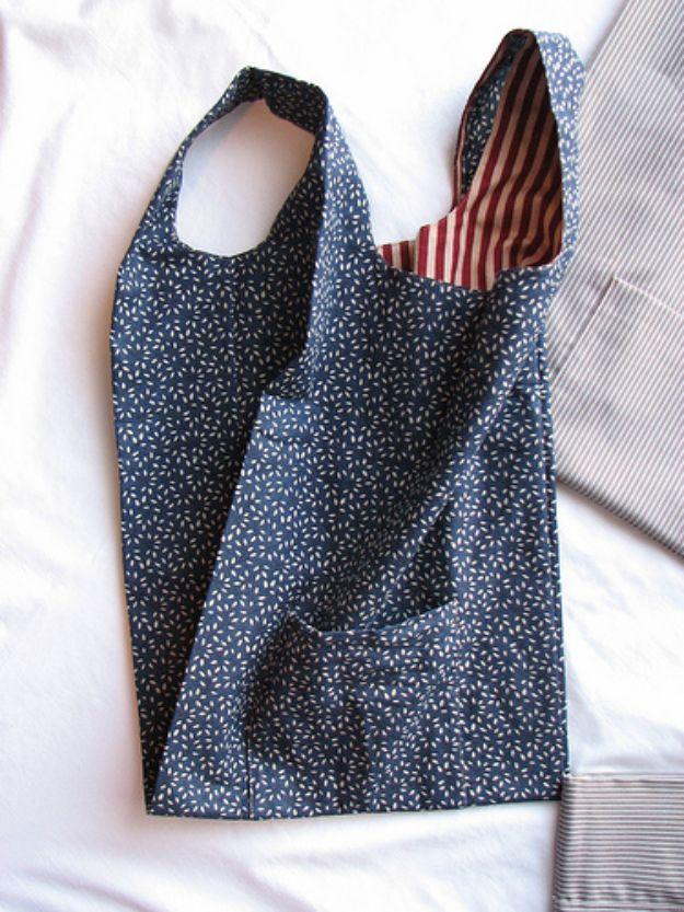 Fabric Grocery Bags, forgiving enough for a first attempt and a great fix using stuff you already have on a shelf