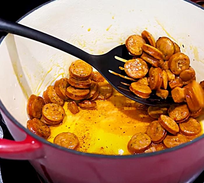 Saute Andouille Sausage For Red Beans And Rice