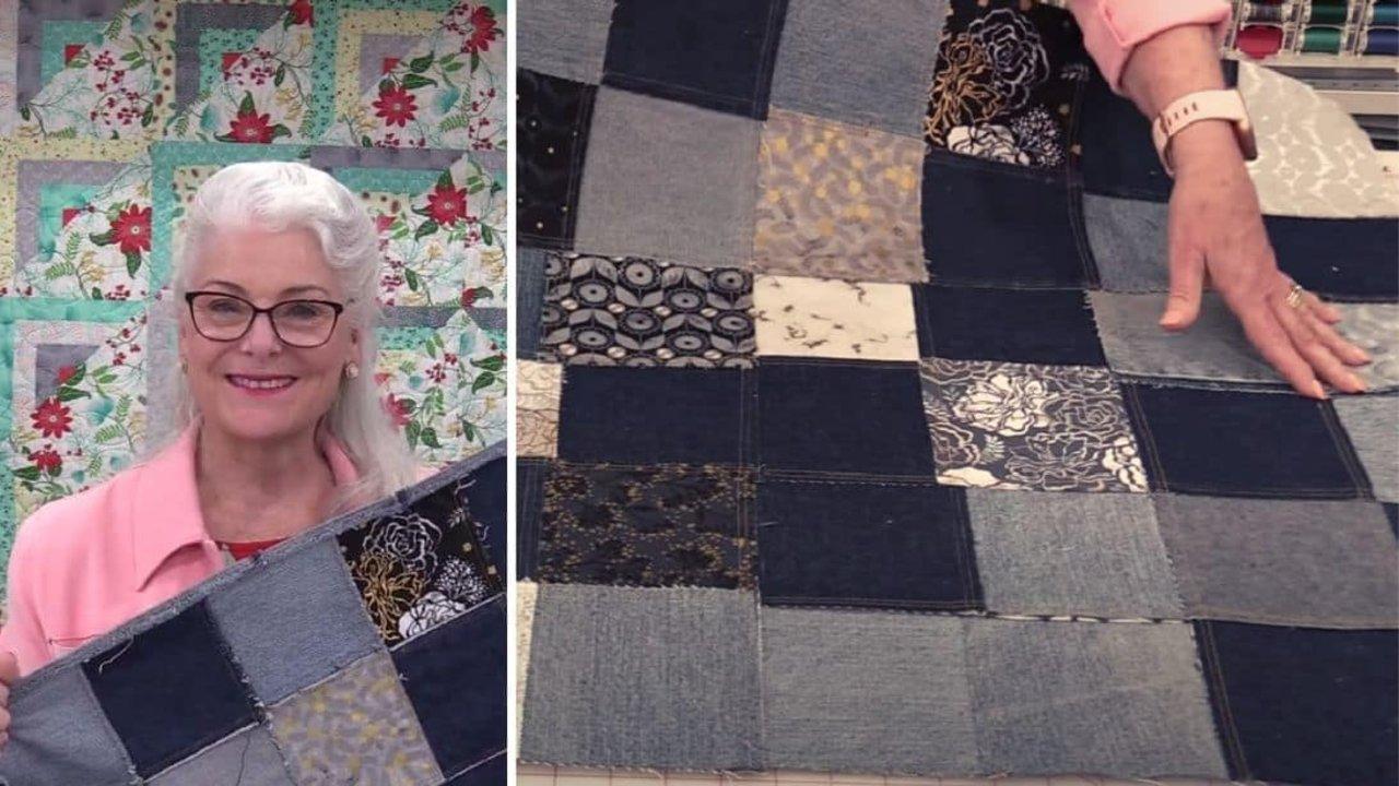 How To Sew A Reversible Denim Blanket From Old Jeans