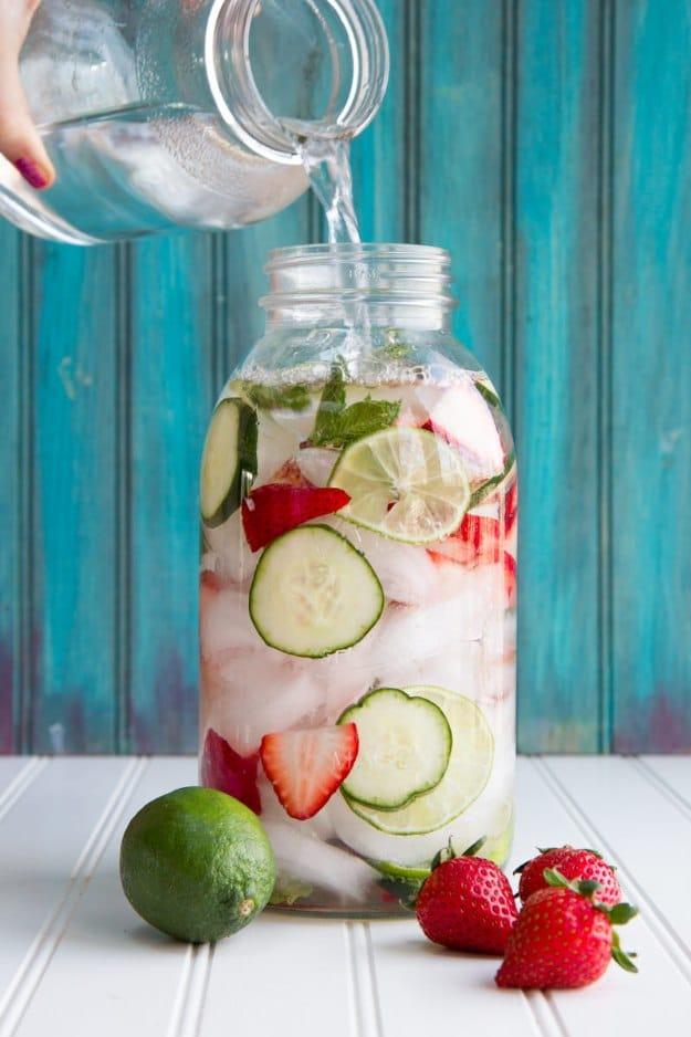 Strawberry Lime Cucumber Infused Mint Water, simple to prep ahead for a crowd and a treat that feels like a genuine occasion