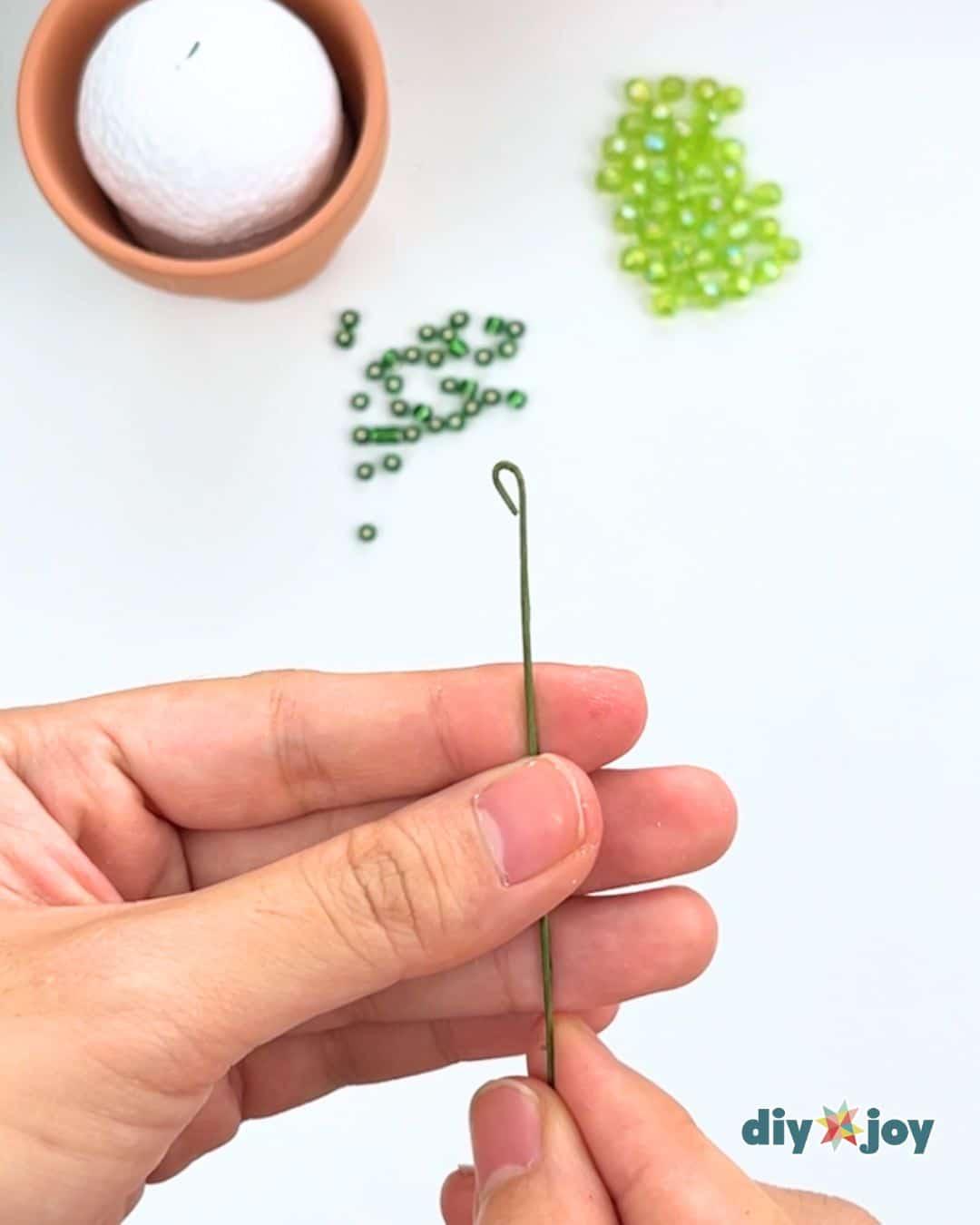 Tiny Beaded Vine Desk Plant — shaping the wire
