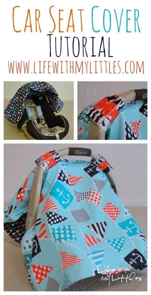 Car Seat Cover, a handmade nursery treasure, a fast weekend build even for a novice and personality a plain space was missing