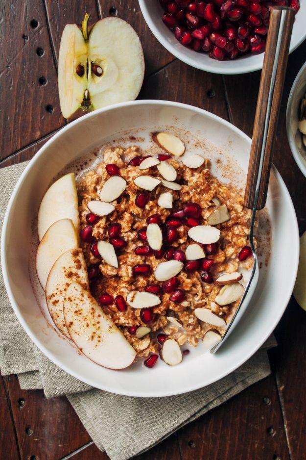 Overnight Oats Recipes - Pumpkin Apple Overnight Oats - Easy Breakfast Recipe Idea - Healthy Fruit to Add Blueberry, Banana, Strawberry and Pineapple, Apple Cinnamon - Brunch Ideas