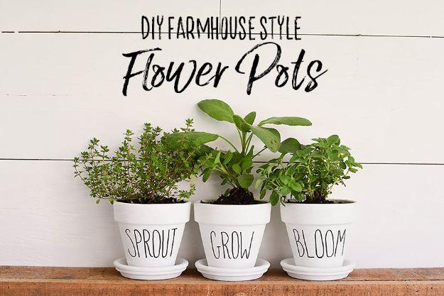 Farmhouse Style Flower Pots, an easy weekend project with a big payoff and an idea worth saving for later