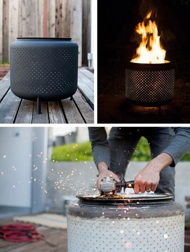 $10 DIY One Hour Upcycled Washing Machine Firepit, a backyard gathering spot, and something worth showing off once it is done
