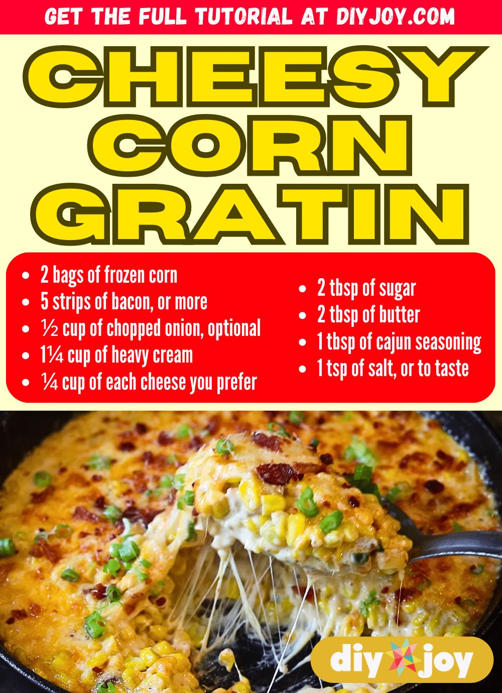 Cheesy Corn Gratin with Bacon Recipe