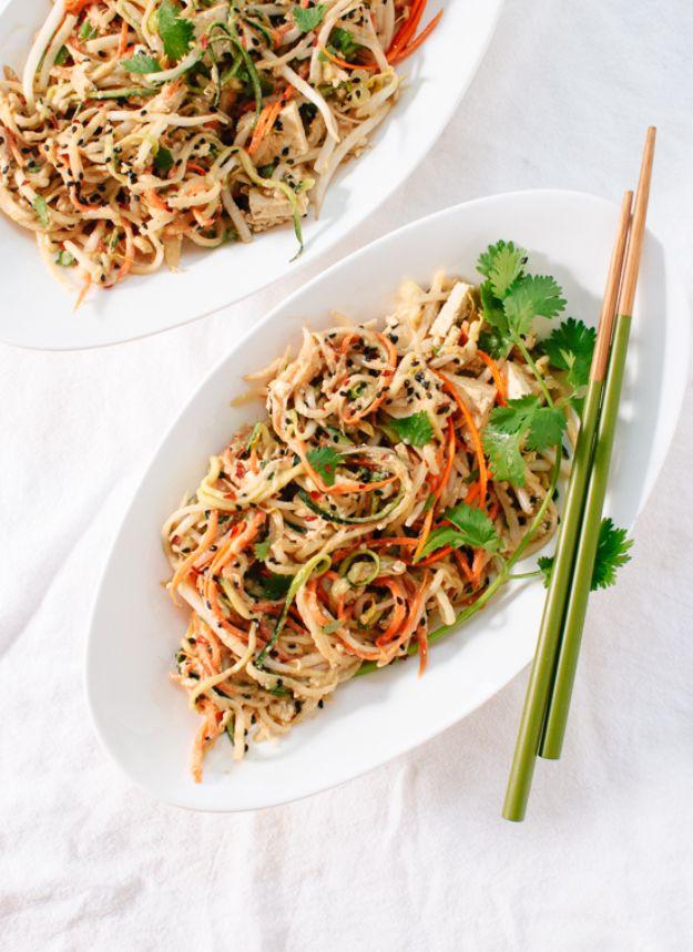 Veggie Noodle Recipes - No Noodle Pad Thai - How to Cook With Veggie Noodles - Healthy Pasta Recipe Ideas - How to Make Veggie Noodles With Carrots and Zucchini - Vegan, Vegetarian