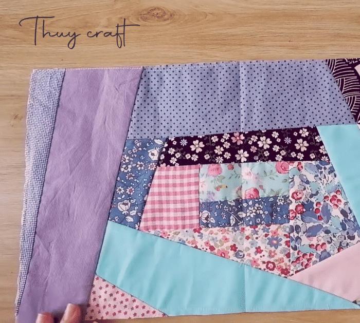 Quilted Fabric Scrap Zipper pouch Tutorial DIY