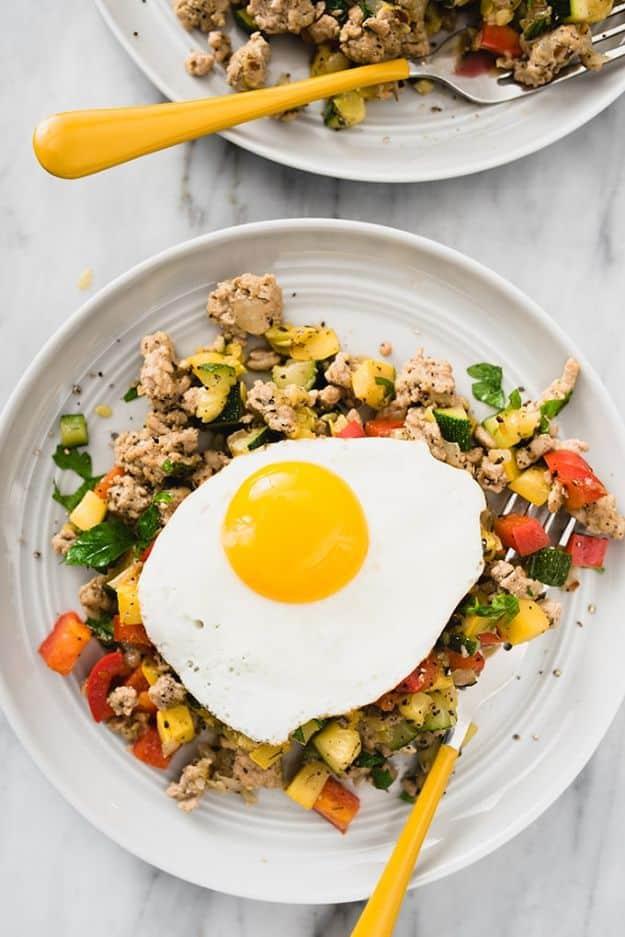 Ground Turkey Recipes - Paleo Ground Turkey With Squash and Peppers - Healthy and Easy Turkey Recipe Ideas for Dinner, Lunch, Snack - Quick Crockpot and Instant Pot, Casserole, Mea