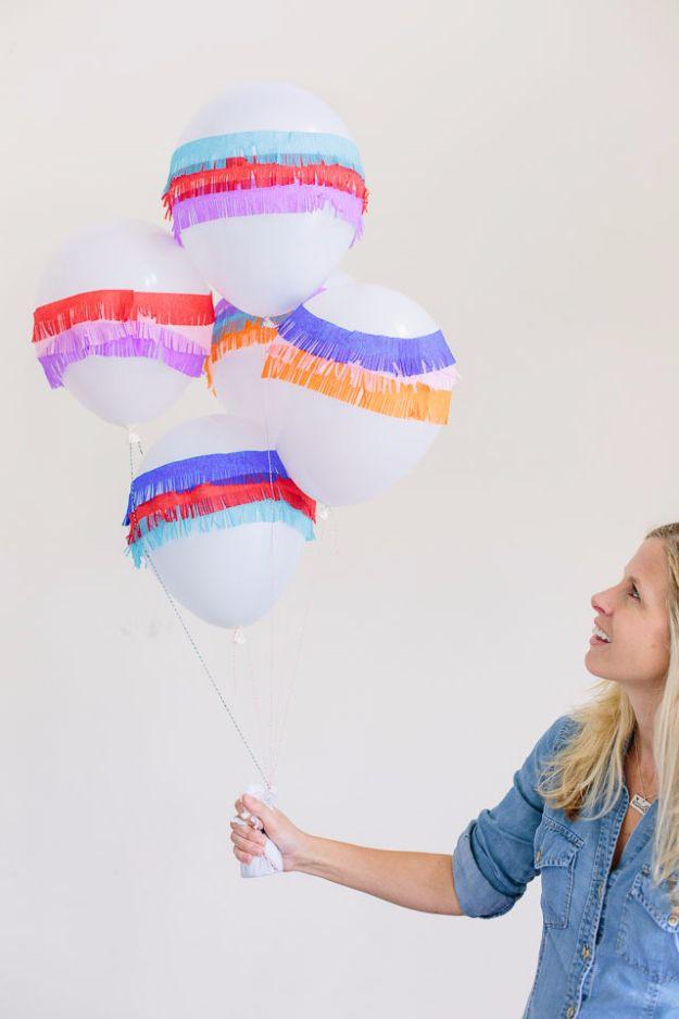DIY Piñata Balloons, budget friendly with supplies on hand and a clever way to use scraps you already have