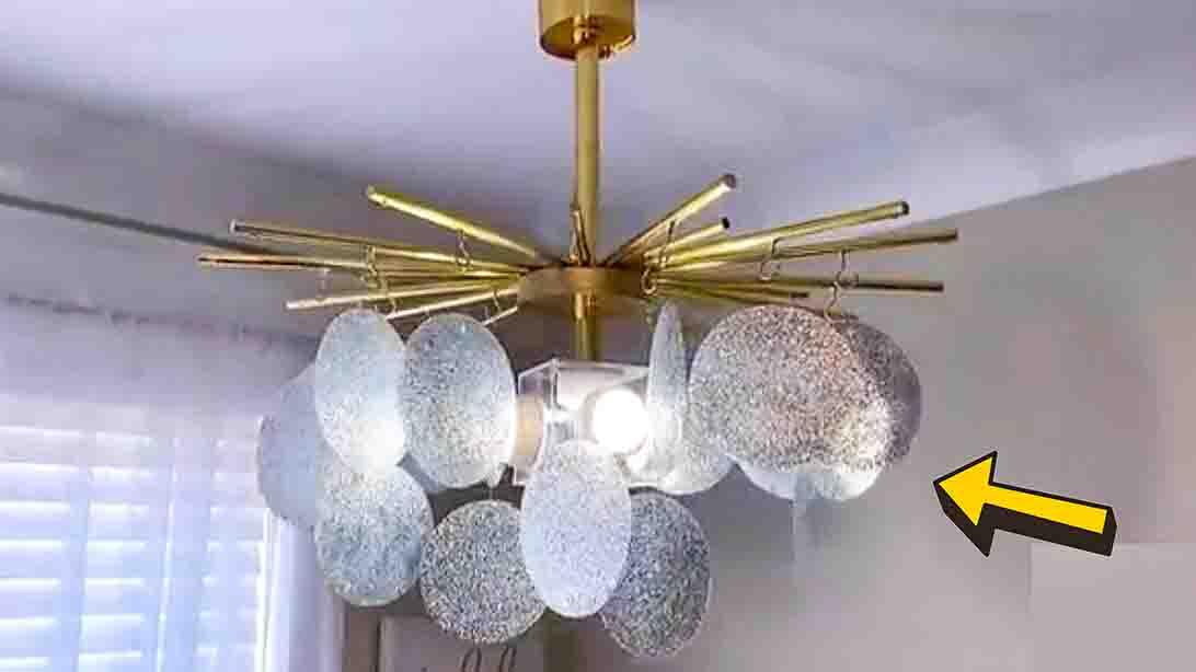 DIY Chandelier Using Dollar Tree Mats Tutorial