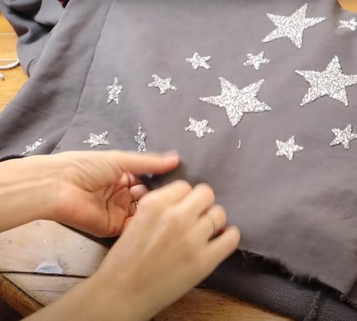 diy tutorial to alter sweatshirt