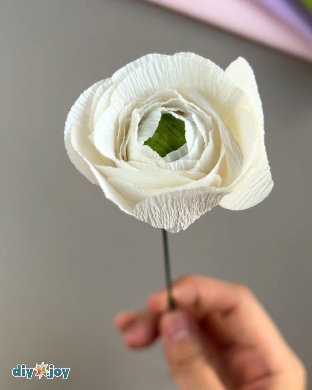 Homemade Paper Ranunculus — second layer