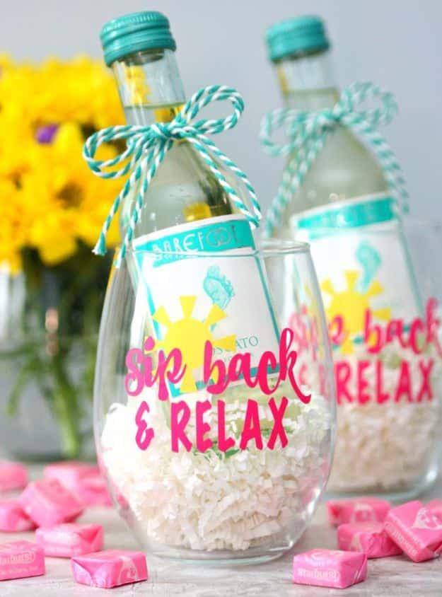 Sip back And Relax Wine Glasses, a gift idea for mom worth bookmarking for later and a popular choice on this list