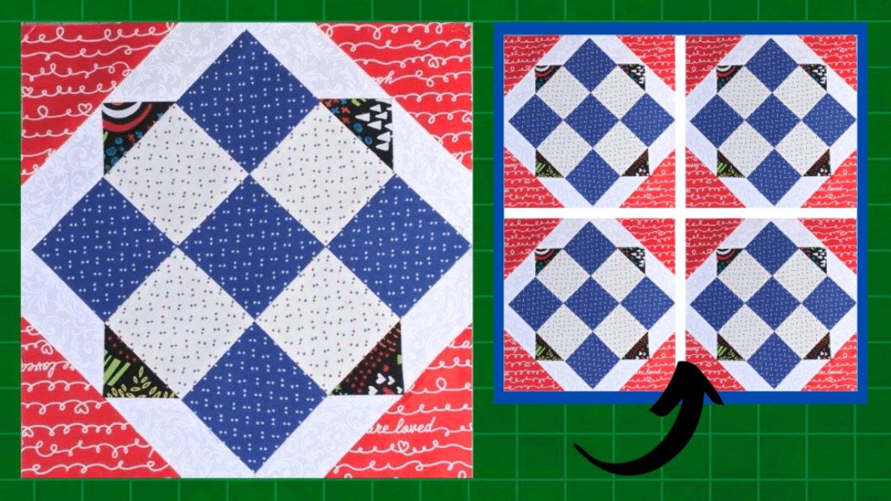 Easy Block and Tackle Quilt Block