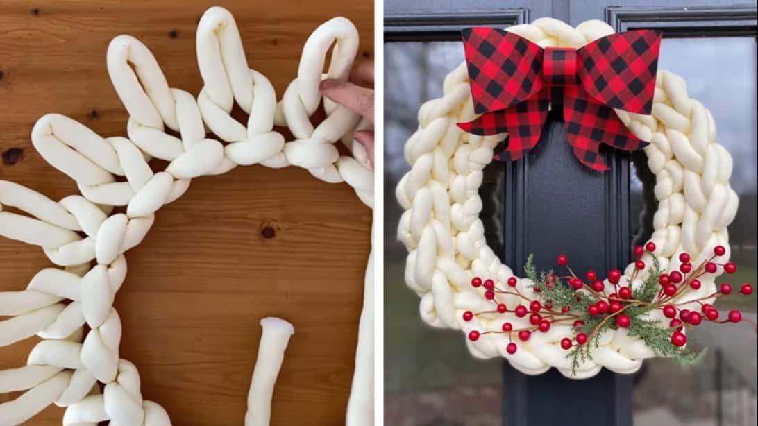 How to Knit a Christmas Wreath