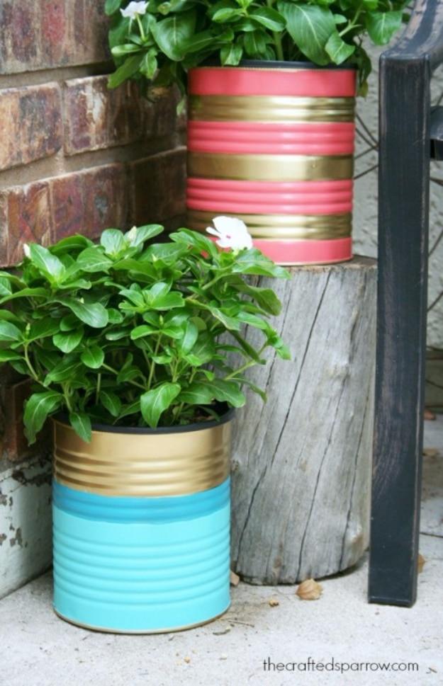 DIY Painted Tin Can Planters, a clever trash to treasure craft worth trying this weekend and an idea worth saving for later