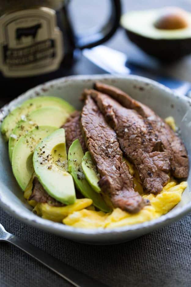 Keto Breakfast Recipes - Keto Friendly Steak and Egg Breakfast Bowl - Low Carb Breakfasts and Morning Meals for the Ketogenic Diet - Low Carbohydrate Foods on the Go - Easy Crockpo