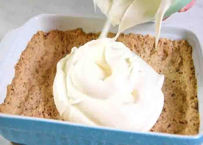 Assembling the cherry delight dessert recipe