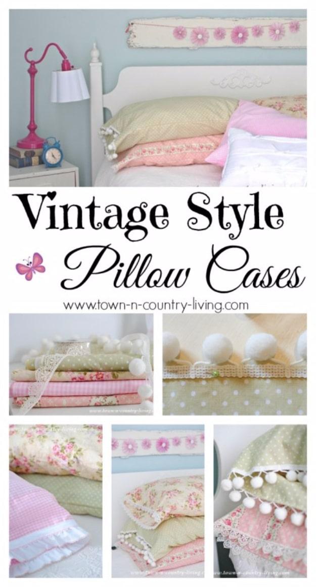 DIY Vintage Style Pillowcases, a project that comes together in an afternoon and a fun make for using up fabric scraps