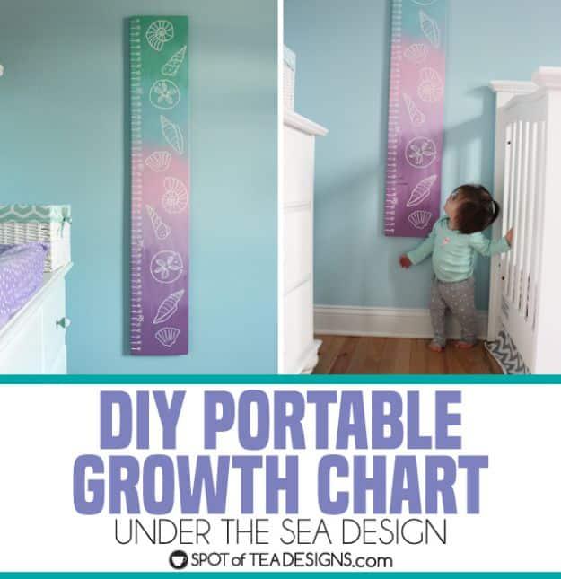 Seashell Growth Chart, a sweet handmade nursery accent, built from supplies most crafters already own