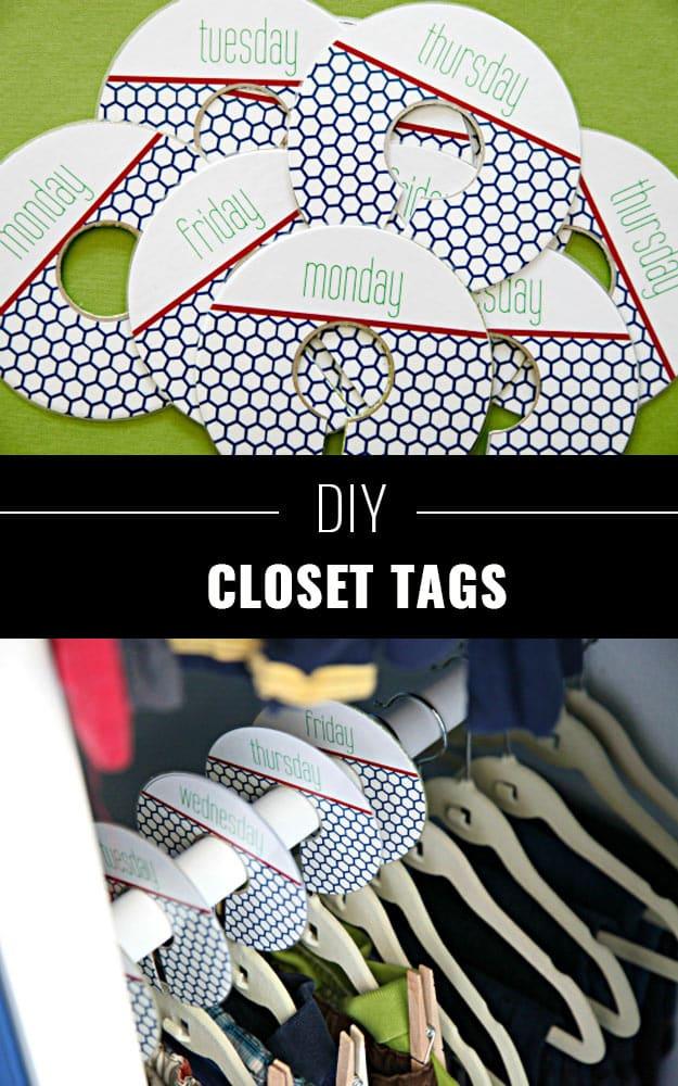 Closet Tags, a project that makes a great weekend activity and a quick idea that comes together fast