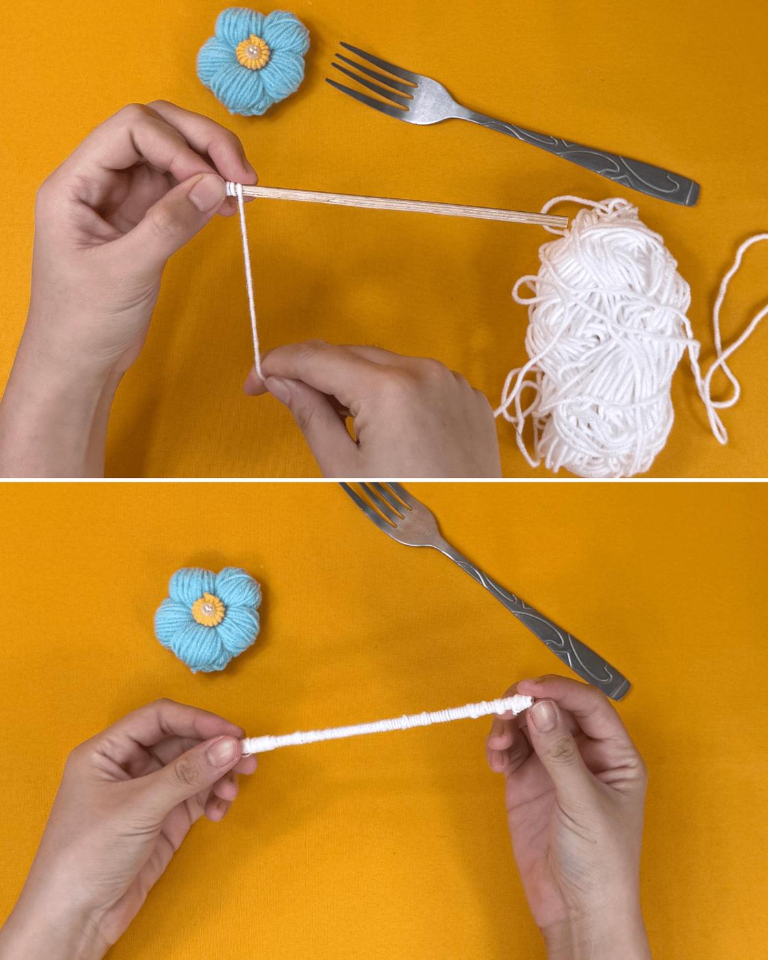 Flowers Using Yarn — how to make diy yarn flowers