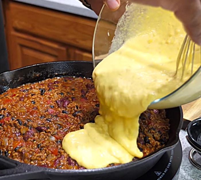 Try making a quick easy chili cornbread pie for the family dinner tonight
