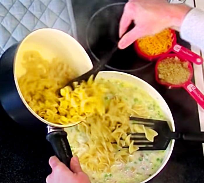 Tuna Meal Ideas - Egg Noodles And Tuna Dinner - Cheap Meal Ideas