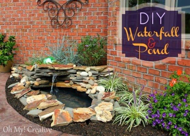DIY Waterfall and Pond, a backyard project idea, simple enough for a first try and a satisfying finish for not much work