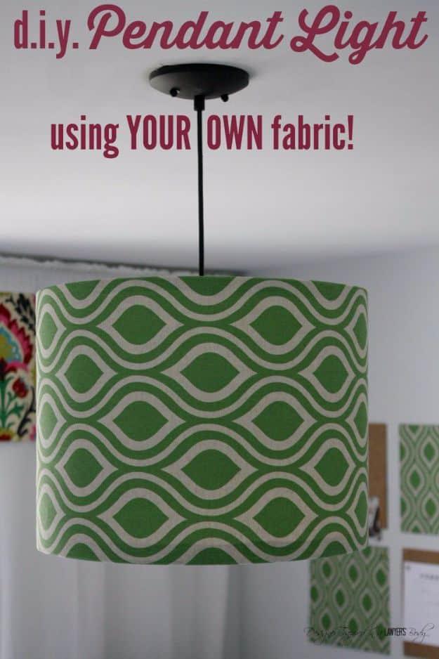 DIY Fabric Pendant Light, a charming handmade light fixture idea and a creative way to light up a quiet corner