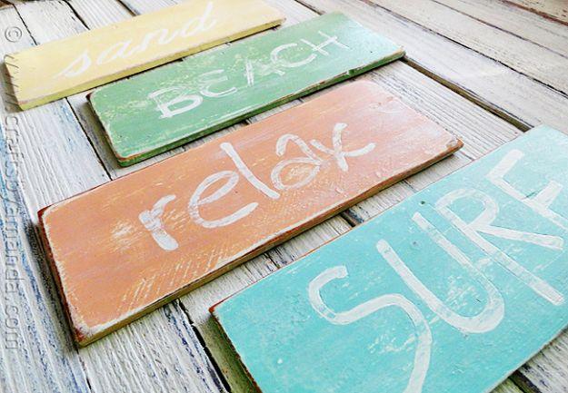 Weathered Beach Signs, quick enough to finish before nap time and a result that outshines anything mass produced