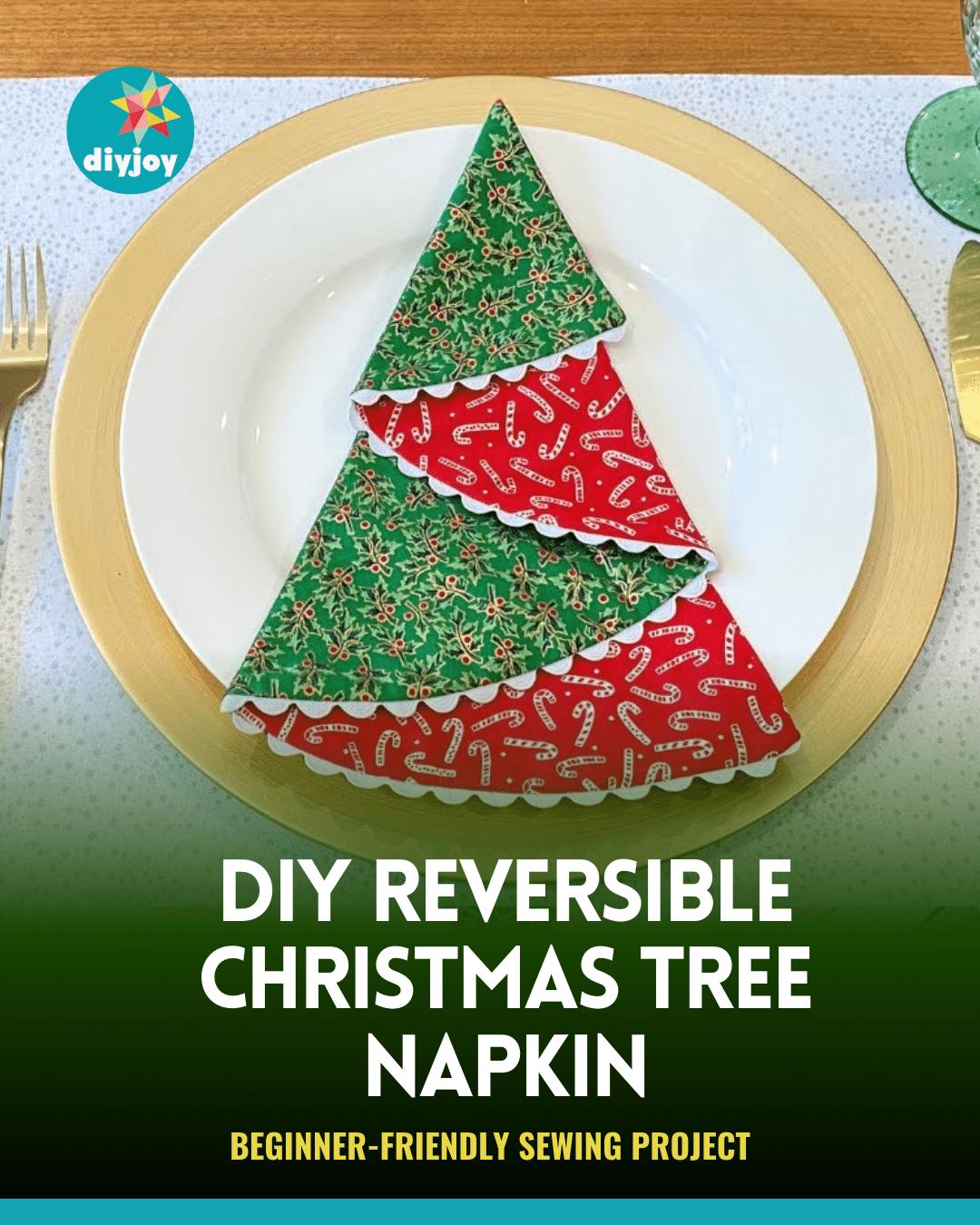 How To Sew A DIY Reversible Christmas Tree Napkin