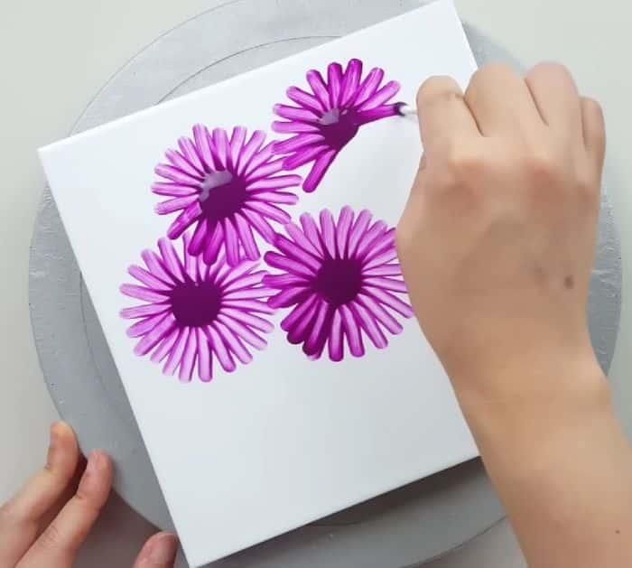 Easy to Make Cosmos Flower Acrylic Painting