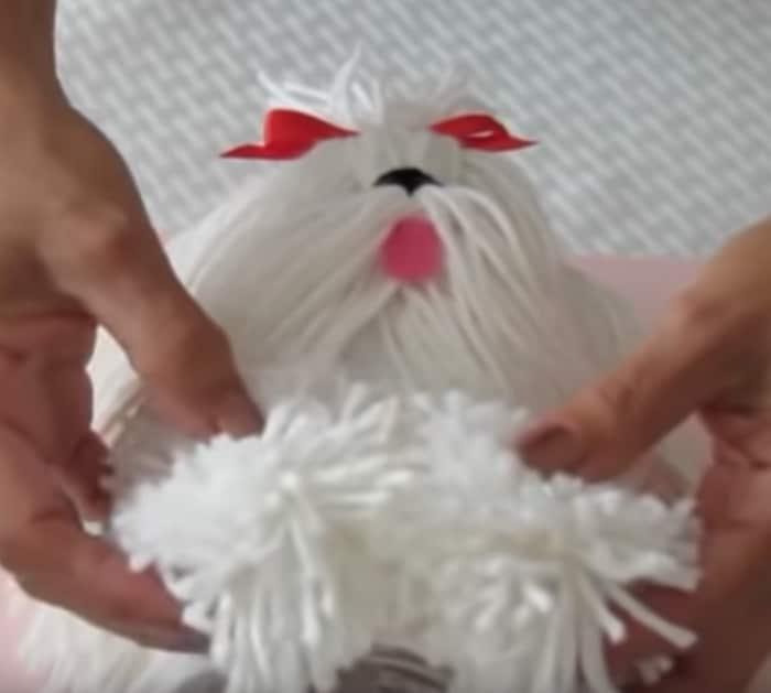 Make a darling cheap Shih Tzu yarn dog