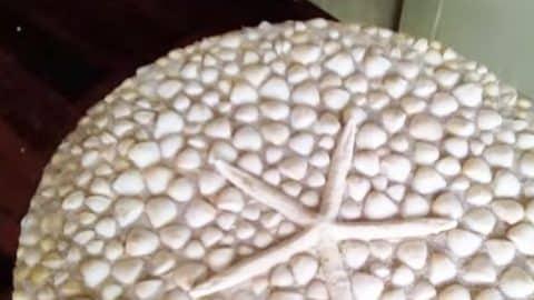 DIY Shell Mosaic Table, quick enough to finish before nap time and an upgrade that feels far pricier than it was