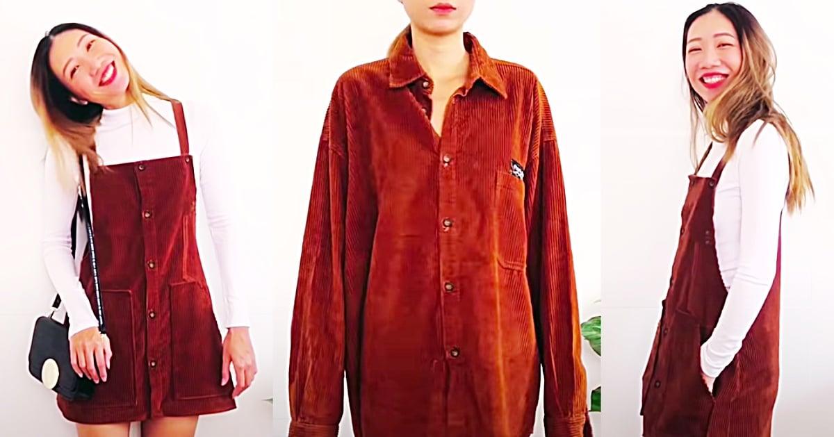 How To Turn A Men’s Shirt Into An Overall Dress