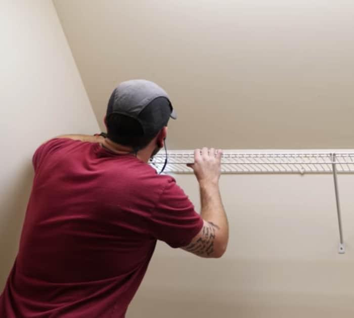 learn how to do a complete laundry room makeover with new shelves