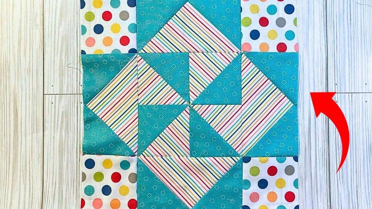 Diamond Pinwheel Quilt Block Tutorial