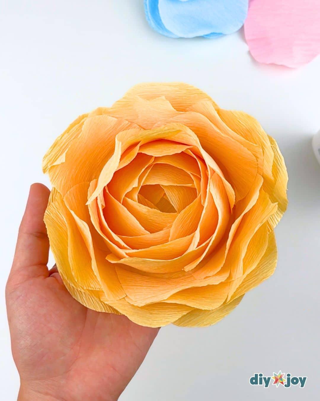 Homemade Paper Roses Glass — done