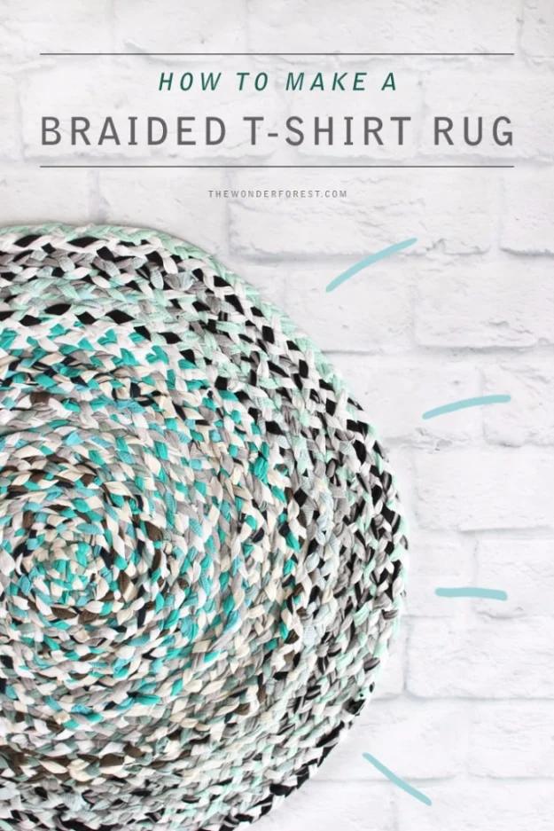 No Sew Round Braided Rug, a DIY rug idea, an easy DIY way to add texture to a room and worth trying soon