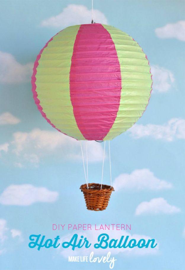 DIY Paper Lantern Hot Air Balloons, a handmade keepsake for a baby boy's room and a charming handmade touch for the nursery