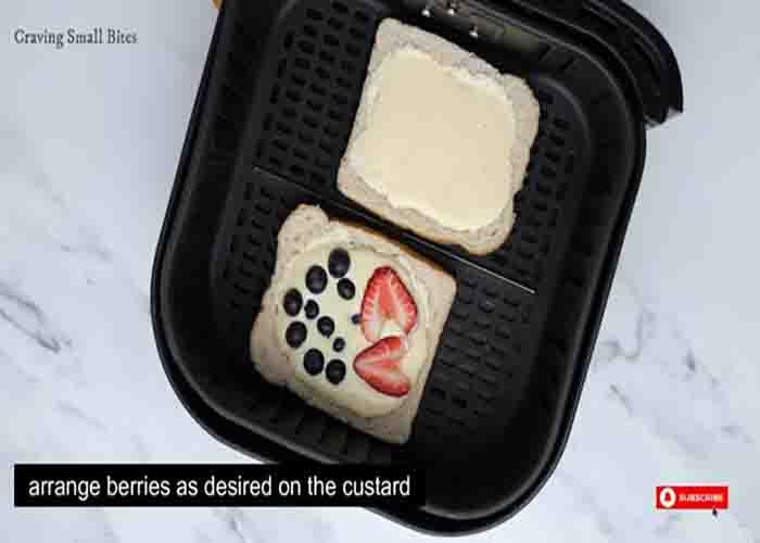 Air frying the custard toast