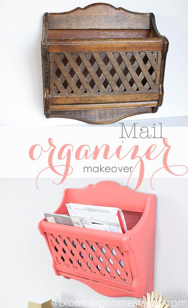 Mail Organizer Makeover, quick to put together in an afternoon and a clever way to reuse scraps you already have