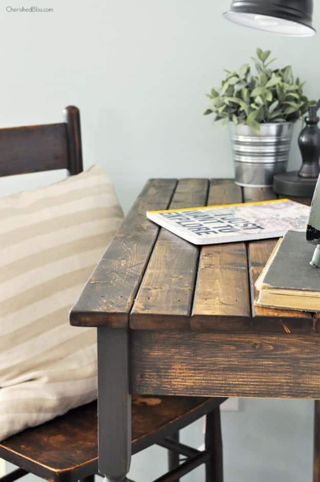 DIY Farmhouse Writing Desk, quick enough to finish before nap time and a project worth saving for a free weekend