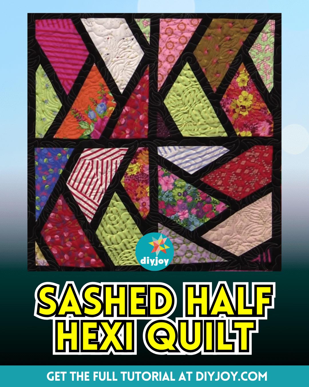 Easy Sashed Half Hexi Quilt Tutorial