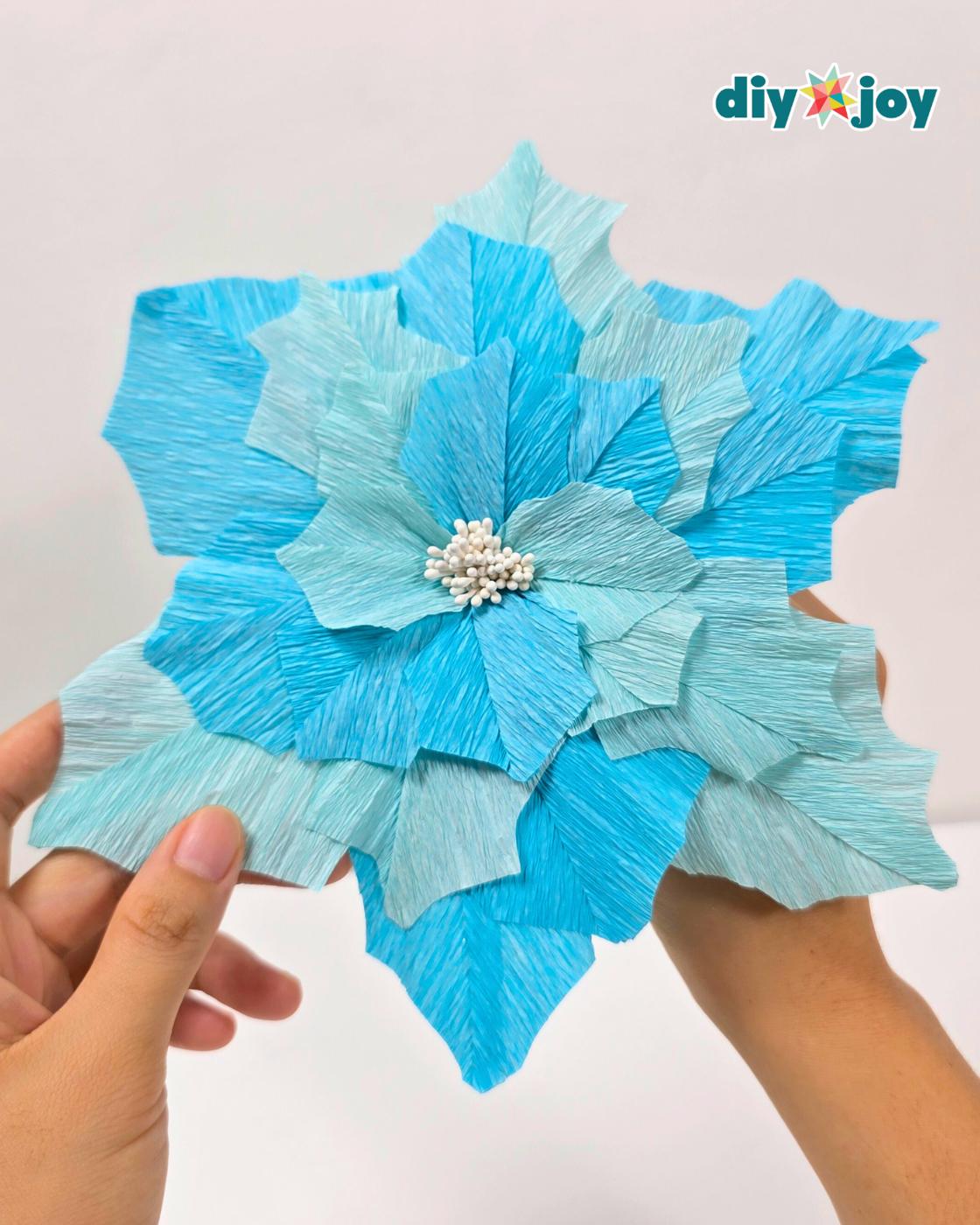 Christmas Ornament Crepe Paper Poinsettia — easy diy crepe paper poinsettia