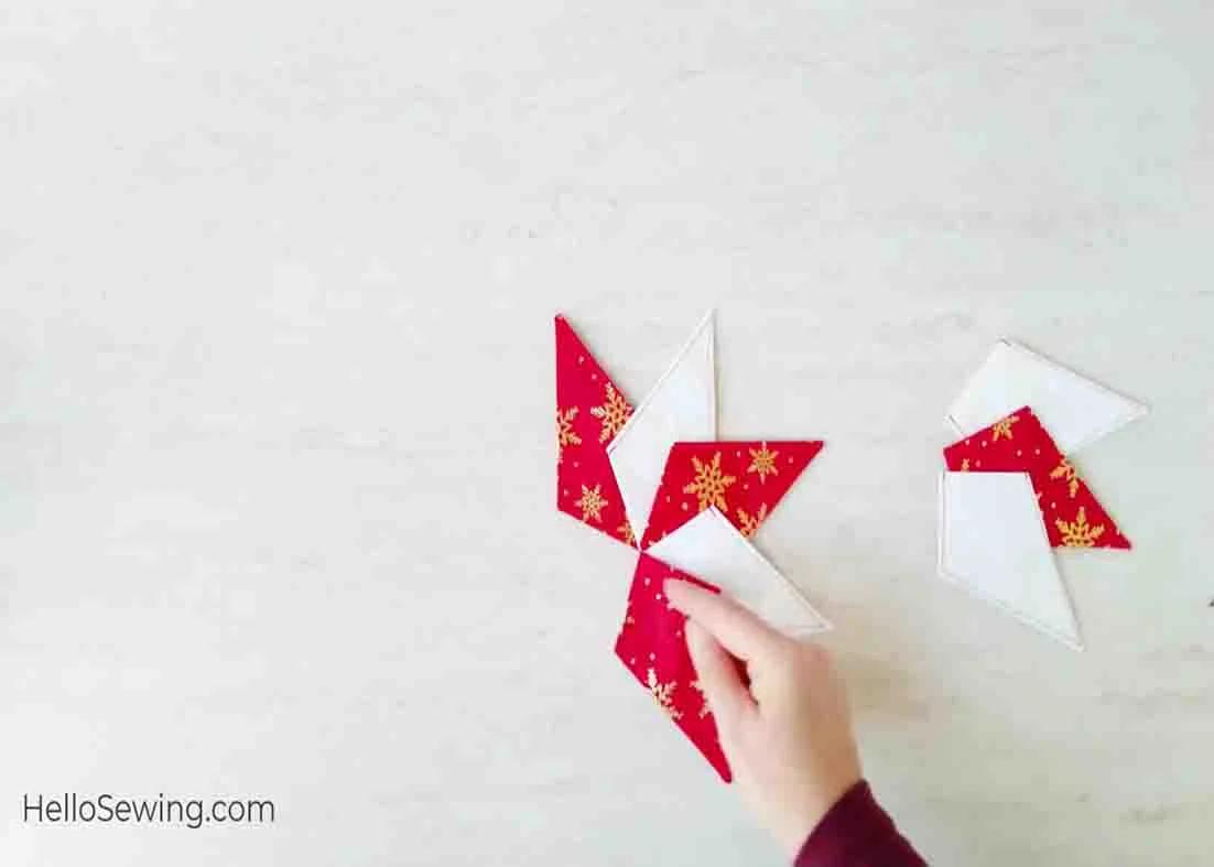Assembling the kaleidoscope quilted star